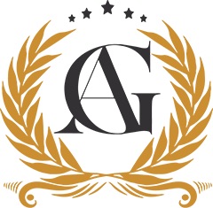 Angel's Gift Caviar Logo - Gold laurel wreath with AG monogram